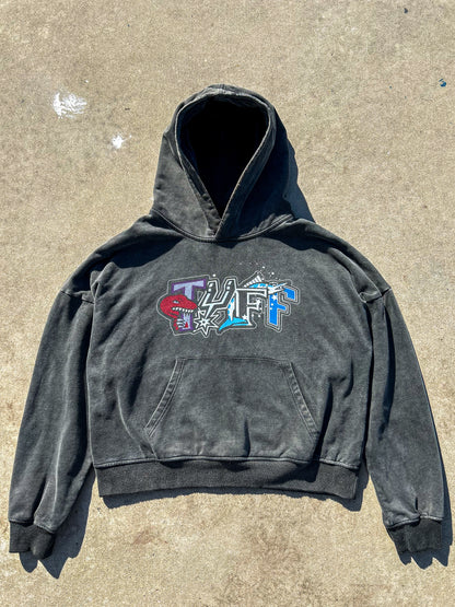 Acid wash athletics hoodie